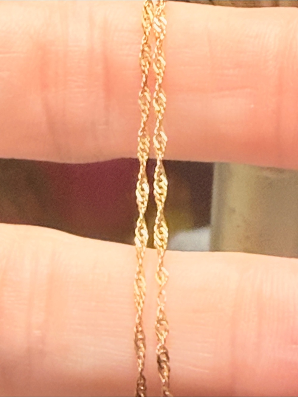 10k Gold Twisted Rope Anklet - B initial removable 9.5”